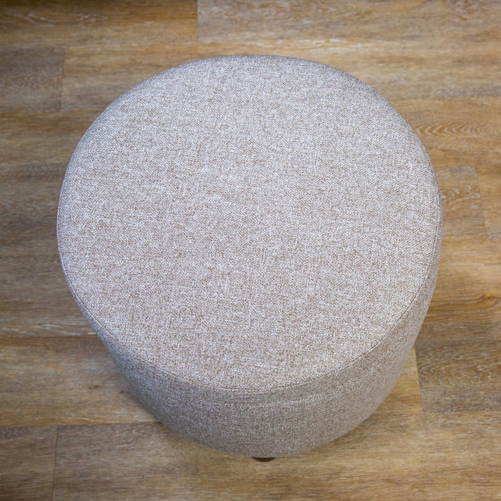 Amoret 19" Wide Round Storage Ottoman Andover Mills™ Upholstery Color: Light Brown