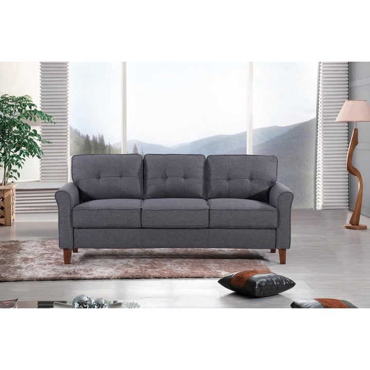 Makesia 78.74" Linen Flared Arm Sofa Red Barrel Studio® Fabric: Dark Gray