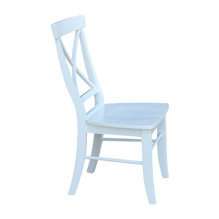 Solid Wood Cross Back Side Chair (Set of 2) August Grove® Color: Bright White