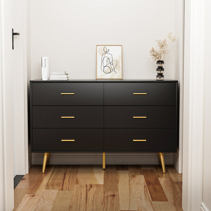 Kamily 6 Drawer 47.25" W Double  Dresser Mercer41 Color: Black