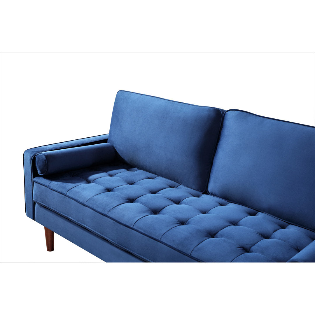 Ashfaq 57.8" Velvet Square Arm Loveseat Wade Logan® Fabric: Polyester Dress Blue