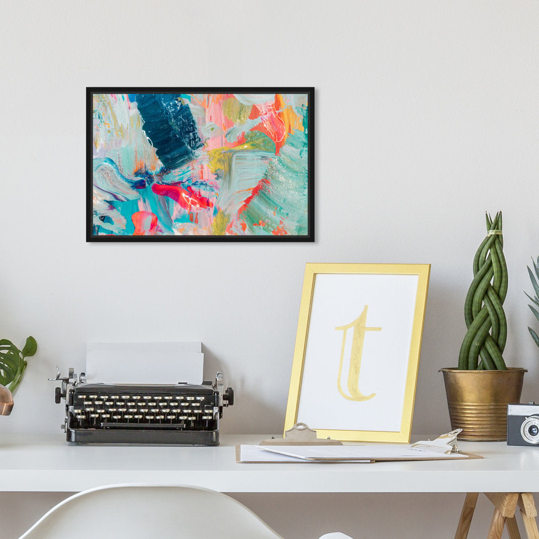 Abstract That Love Feeling - Graphic Art on Canvas Oliver Gal Prints Size: 10" H x 15" W Format: Black Framed Canvas