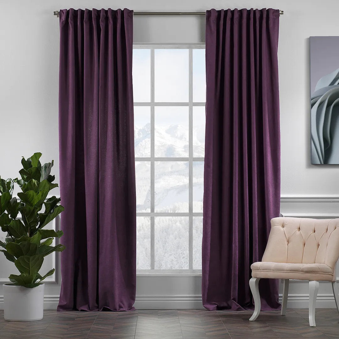 Extra wide x Extra Long Custom Made Decorative Single Panel Lilijan Home & Curtain Curtain Color: Purple Size per Panel: 100" W x 288" L