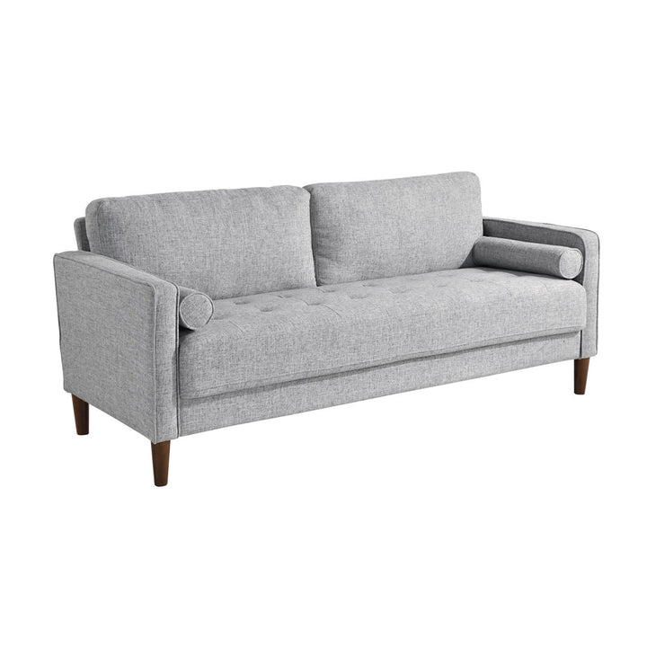 Garren 75.6'' Square Arm Tufted Sofa Mercury Row® Fabric: Gray Polyester