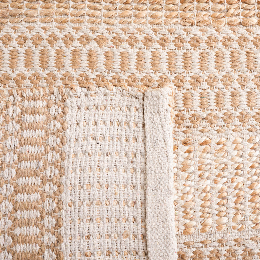 Sorrell Geometric Flatweave Ivory/Natural Area Rug Laurel Foundry Modern Farmhouse® Rug Size: Square 6'6"