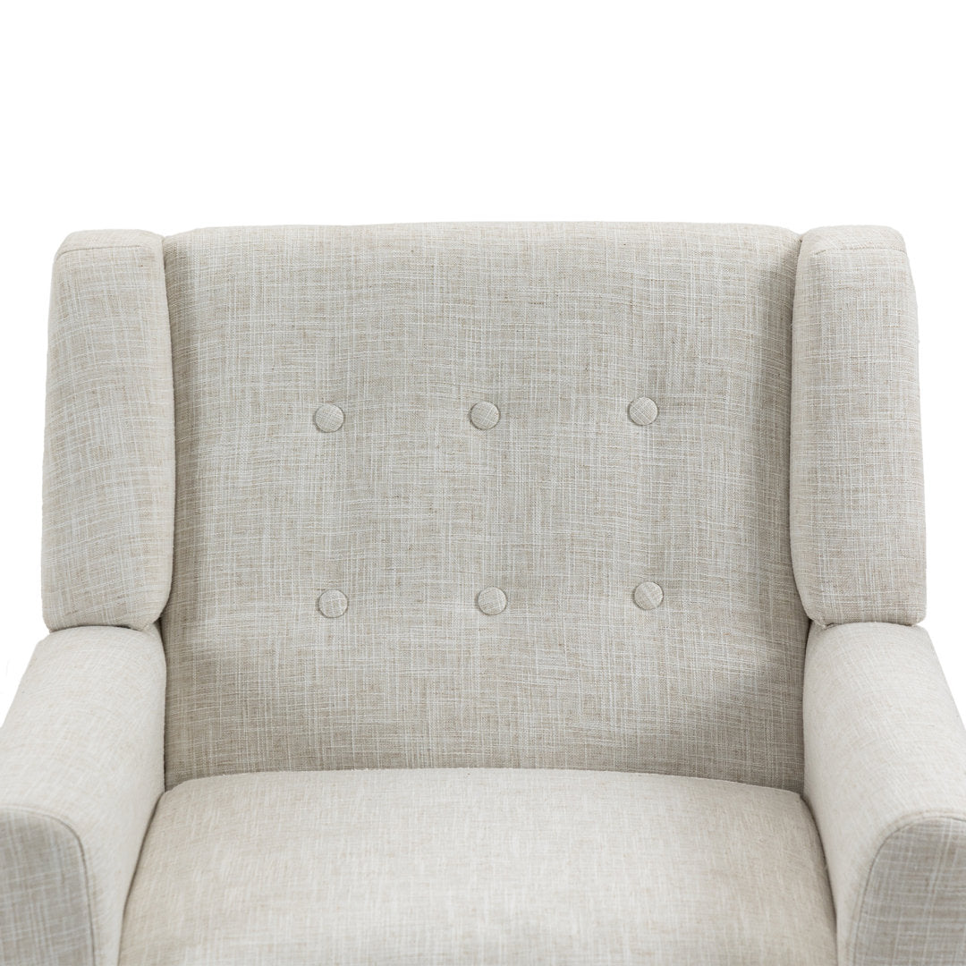 Jaqueze 28.6'' Wide Armchair George Oliver Fabric: Beige Linen Blend
