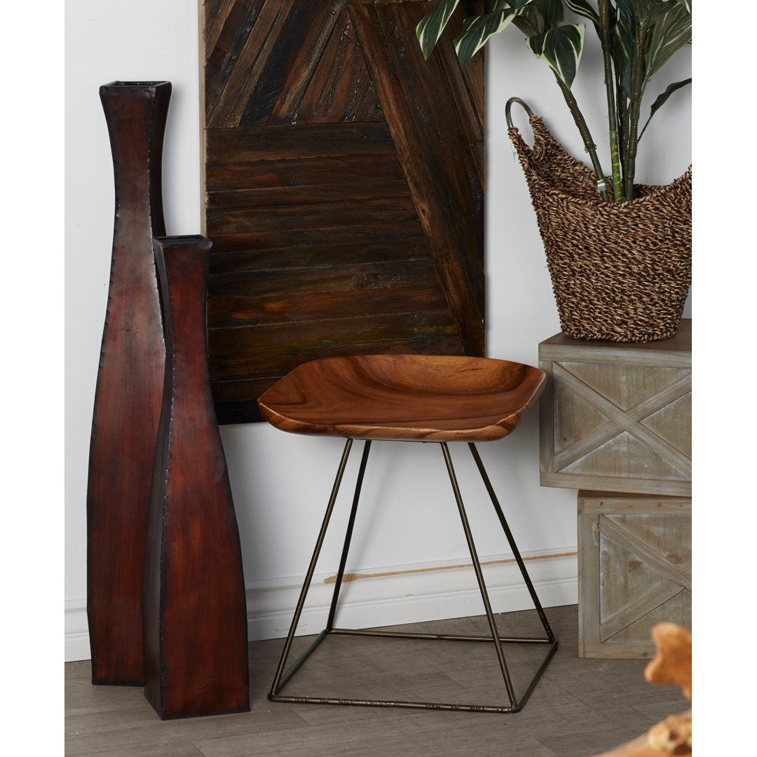 Monticello Rustic Square Seat Accent Stool Joss & Main