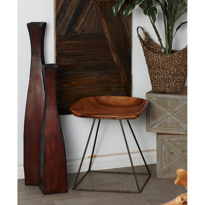 Monticello Rustic Square Seat Accent Stool Joss & Main
