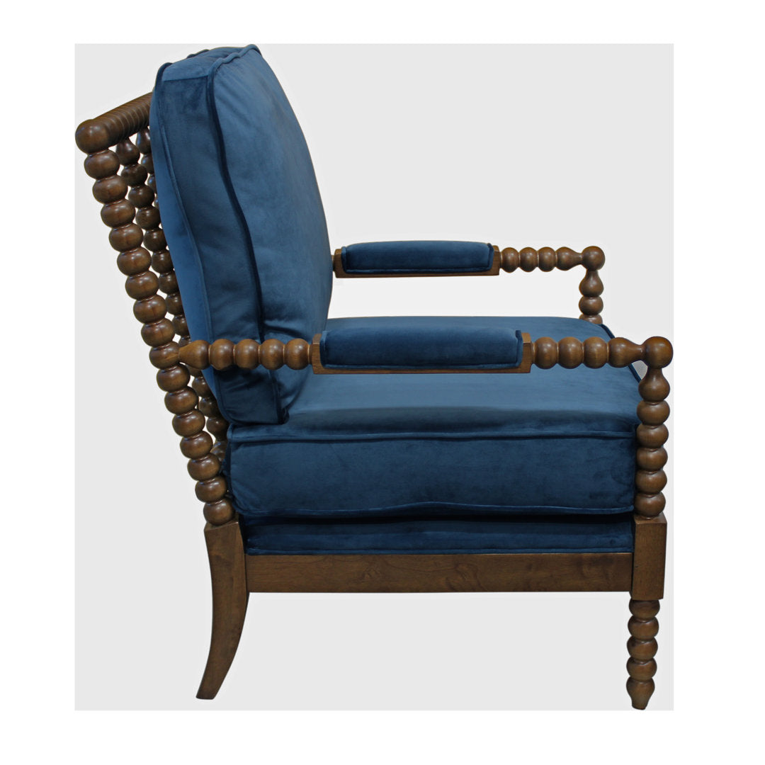 28" W Linen Armchair Langley Street® Fabric: Royal Blue Velvet