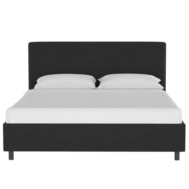 Pyburn Upholstered Low Profile Platform Bed Mercury Row® Color: Classic Black Performance Velvet Size: Full