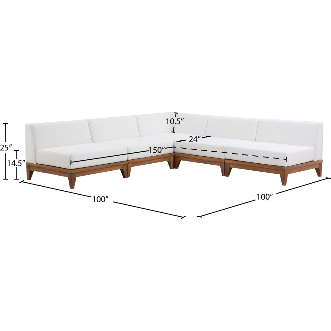 Iriyana 100" Wide Outdoor Symmetrical Patio Sectional with Cushions Winston Porter