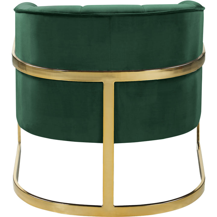 Barnicle 30" Wide Velvet Barrel Chair Everly Quinn Body Fabric: Green Velvet