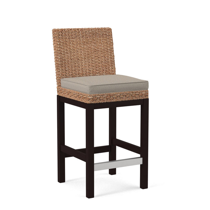 Seagrass Top Counter Stool Braxton Culler Leg Color: Java Finish Body Fabric: Kensington Traditional; 0611-66