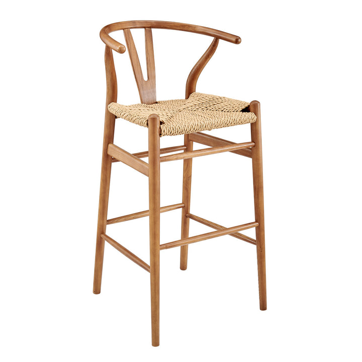Fairbanks Solid Wood Stool Joss & Main Frame Color: Natural, Seat Color: Golden Ash Seat Height: Bar Stool (30.1" Seat Height)