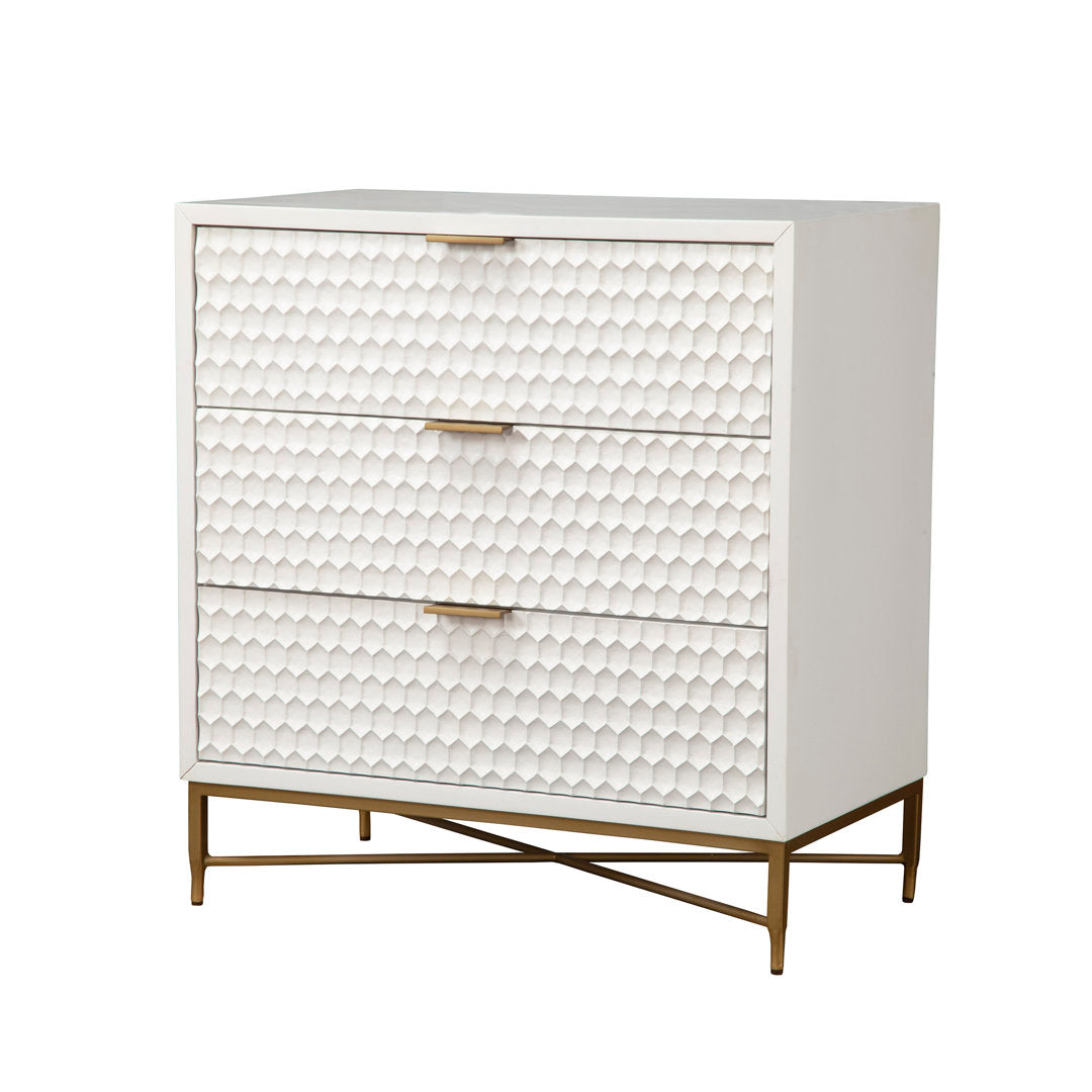 Capra 3 Drawer 32" W Chest AllModern Color: White