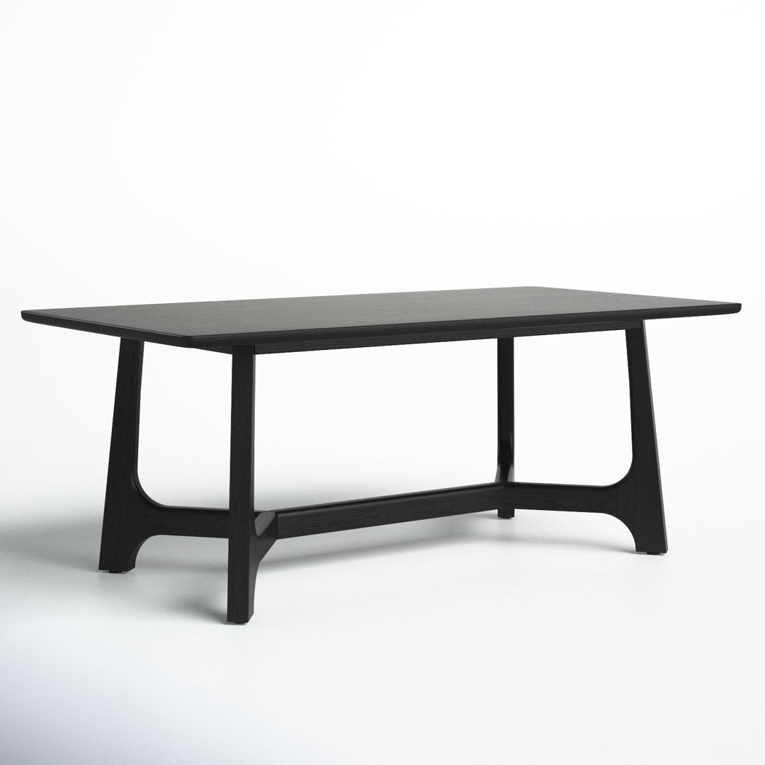 Burk 76" Trestle Dining Table AllModern Color: Black