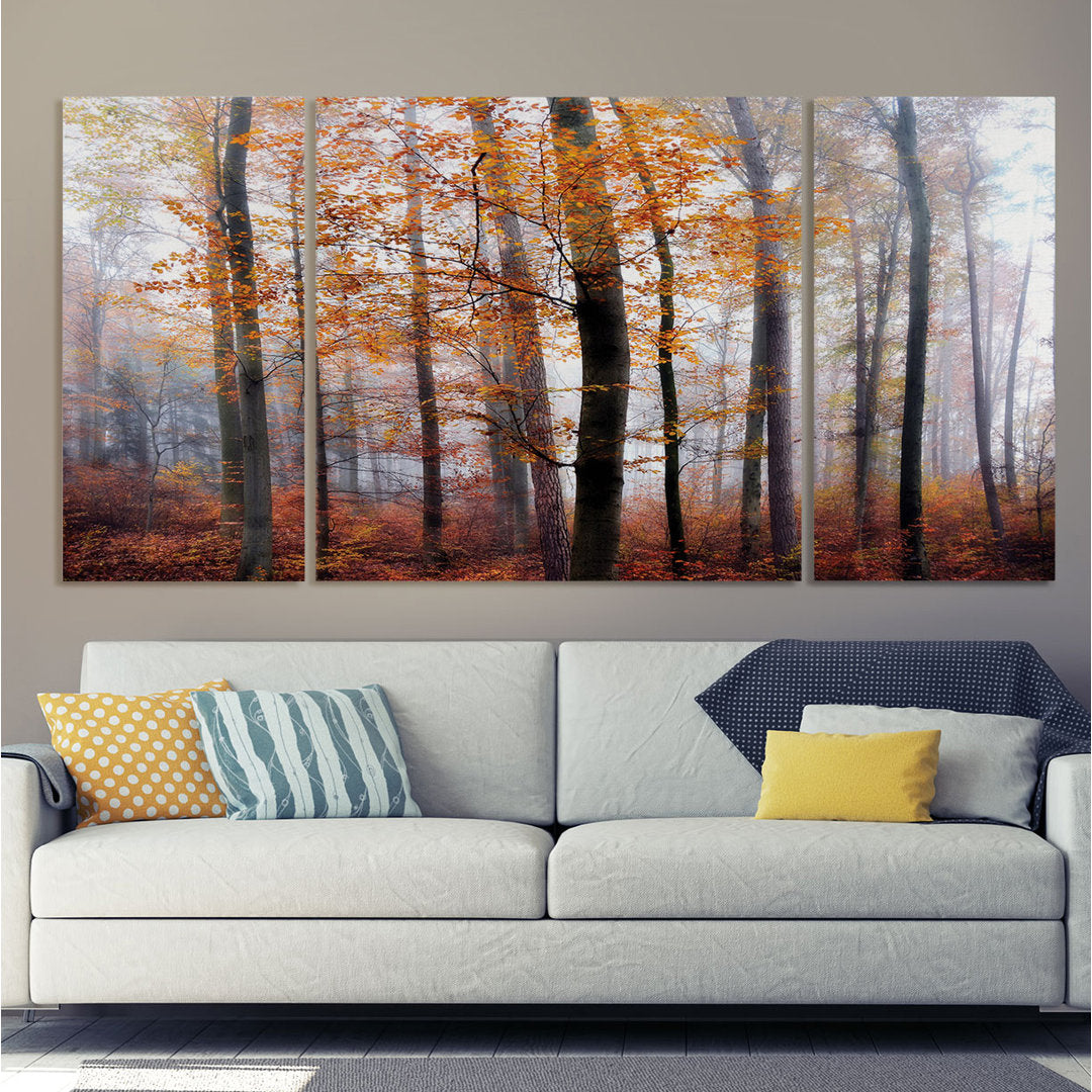 Lost in the Forest - 3 Piece Wrapped Canvas Multi-Piece Image Print Set Alcott Hill® Overall Size: 32" H x 64" W x 1.5" D