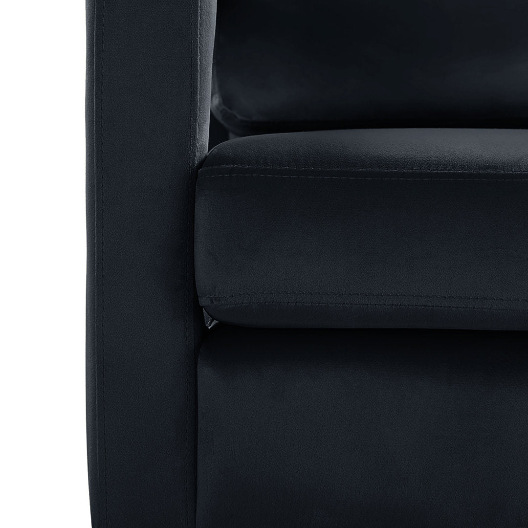 Clayne Velvet Armchair Etta Avenue™ Fabric: Black Velvet