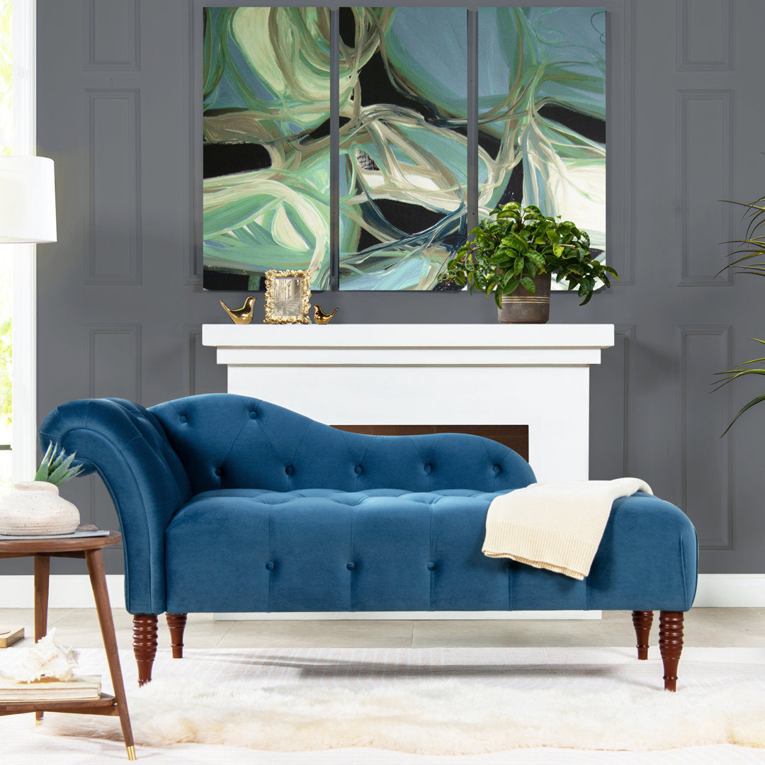 Kannon Tufted Right-Arm Chaise Lounge Willa Arlo™ Interiors Fabric: Teal Velvet