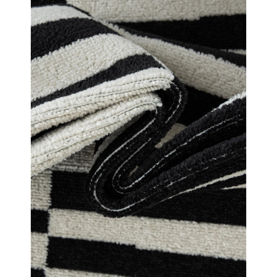 Arzilla Striped Ivory/Black Area Rug Wade Logan® Rug Size: Rectangle 2'2" x 3'1"