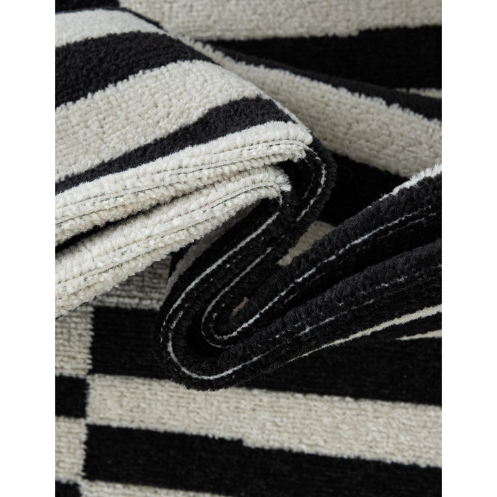 Arzilla Striped Ivory/Black Area Rug Wade Logan® Rug Size: Rectangle 2'2" x 3'1"