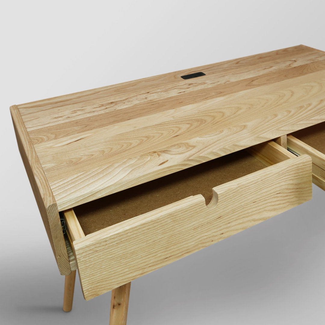 Evins Solid Wood Writing Desk Trule