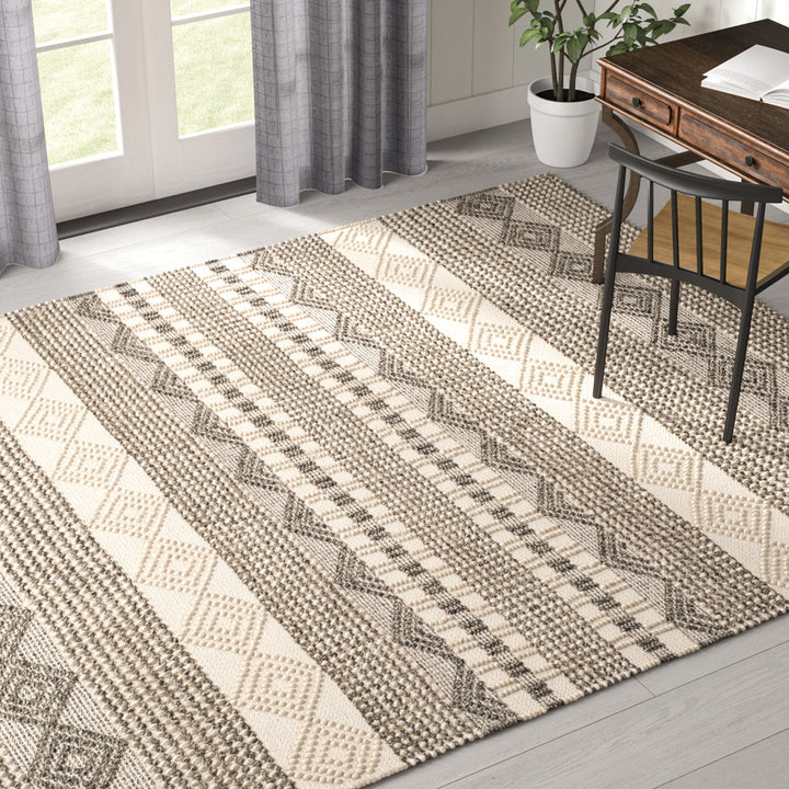 Jacques Hand Woven 60% Wool And 40% Cotton Striped Rug Union Rustic Rug Size: Rectangle 10' x 14'