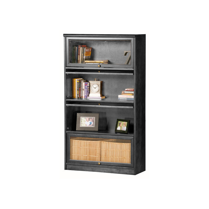 Didier Barrister Bookcase World Menagerie Color: European Coffee Door Type: Glass