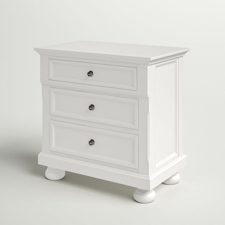 Bade 3 - Drawer Nightstand Beachcrest Home™ Color: White