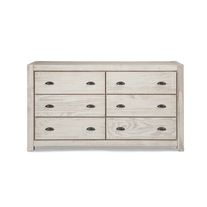 Montauk 6 Drawer Double Dresser Grain Wood Furniture Color: Rustic Off-White