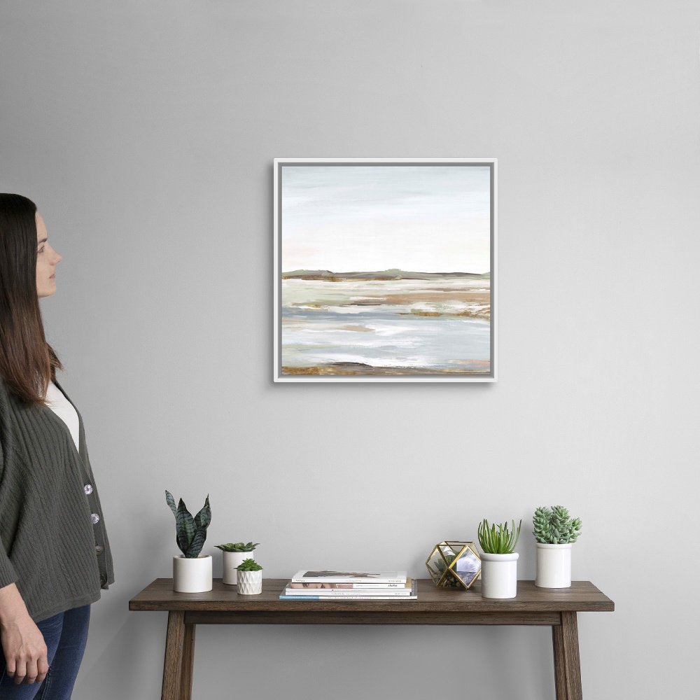 Vastness I by Eva Watts - Painting Print Wrought Studio™ Size: 22" H x 22" W x 1.75" D Format: White Framed Canvas