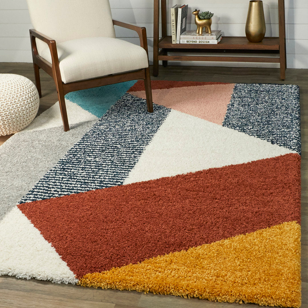 Satterlee Geometric Orange/Gray/Brown Area Rug Mercury Row® Rug Size: Rectangle 7'10" x 10'