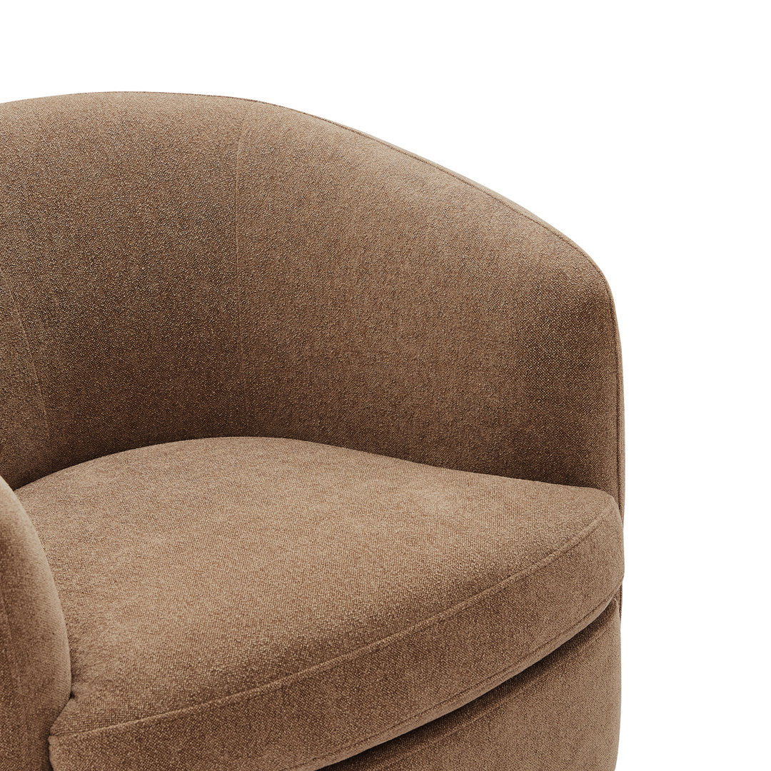 Marcy Upholstered Swivel Barrel Chair Joss & Main Leg Color: Espresso Fabric OR Leather Type: Elite Camel