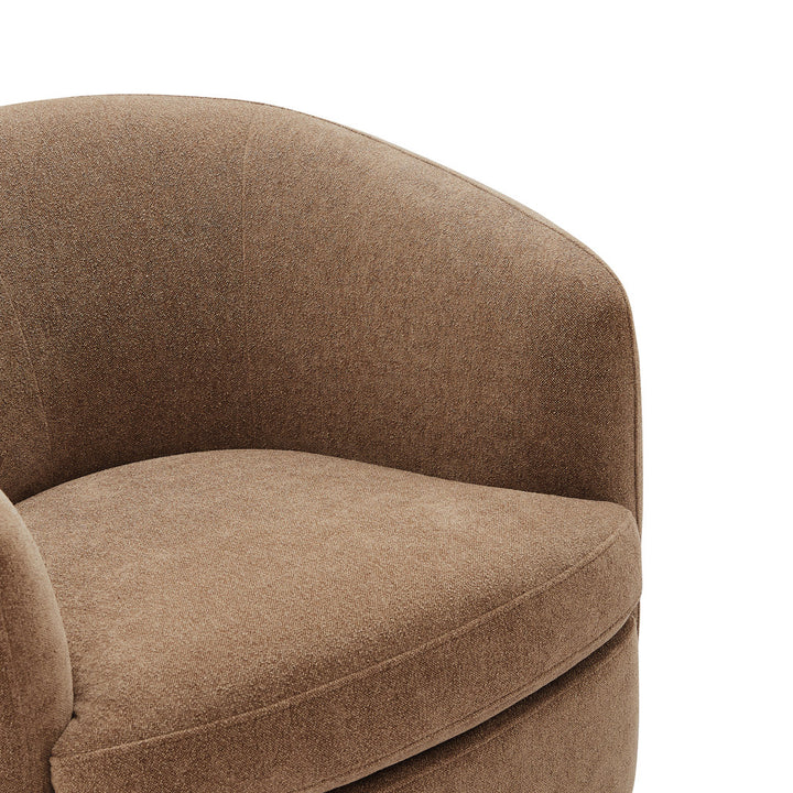 Marcy Upholstered Swivel Barrel Chair Joss & Main Leg Color: Espresso Fabric OR Leather Type: Elite Camel