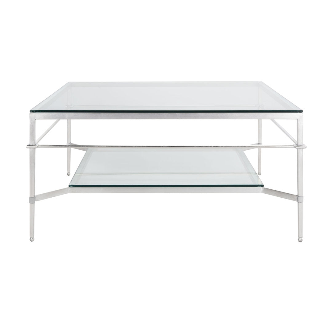 Genevieve Coffee Table with Storage Etta Avenue™ Table Base Color: Silver