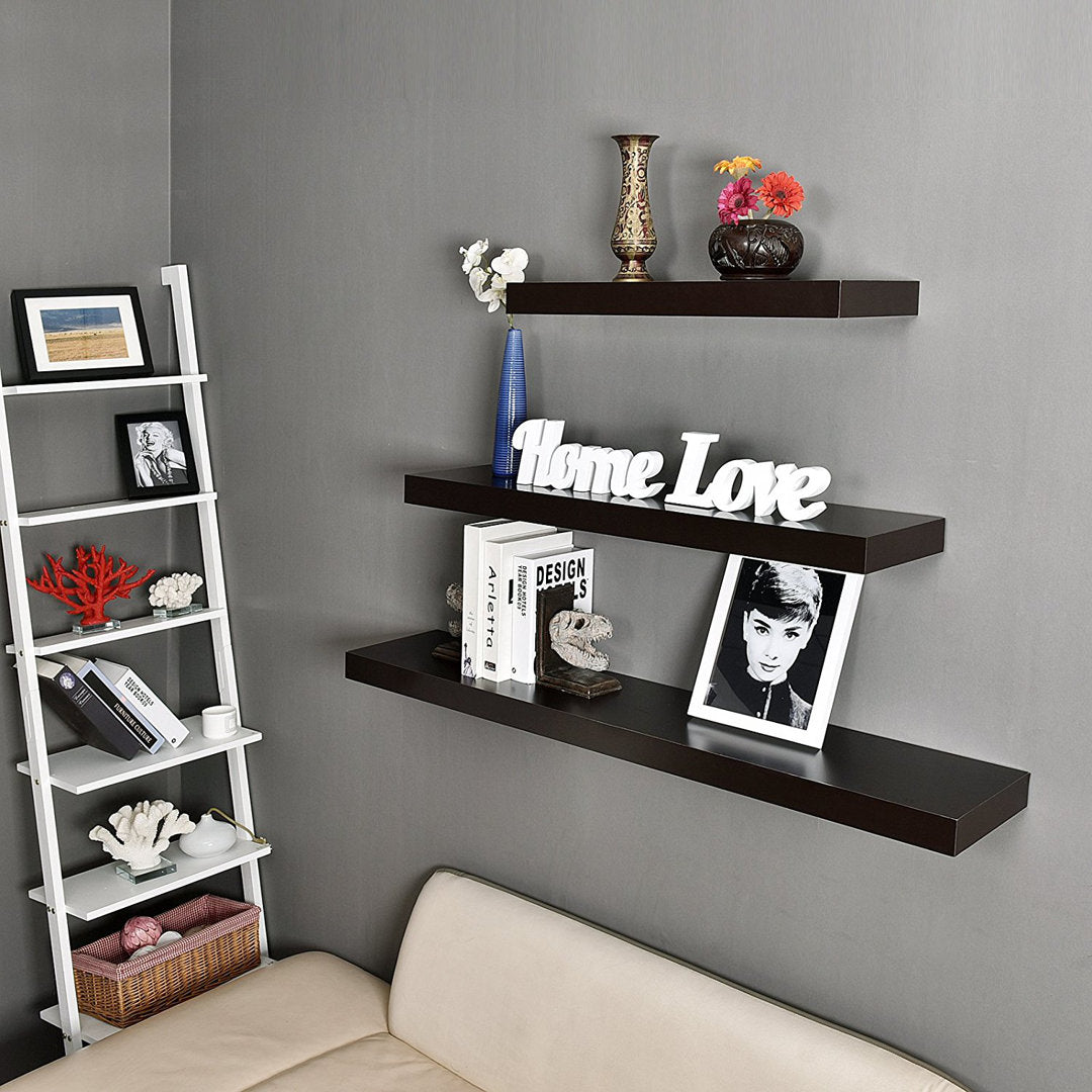 Bovina Floating Shelf Winston Porter Size: 2" H x 24" W x 9.25" D Finish: Walnut