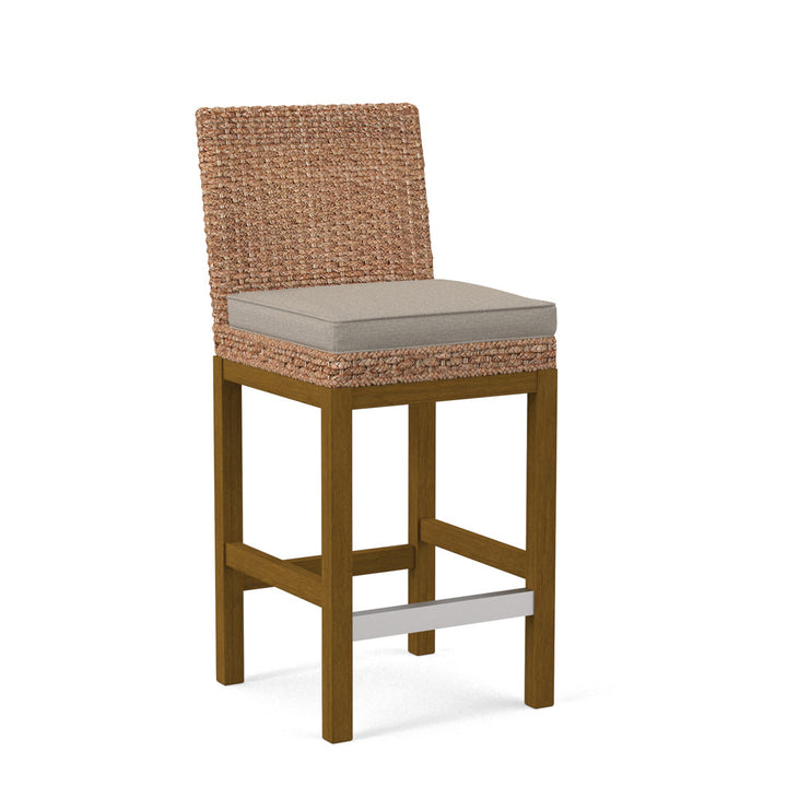 Seagrass Top Counter Stool Braxton Culler Leg Color: Havana Finish Body Fabric: Black Buffalo Check; 0120-81