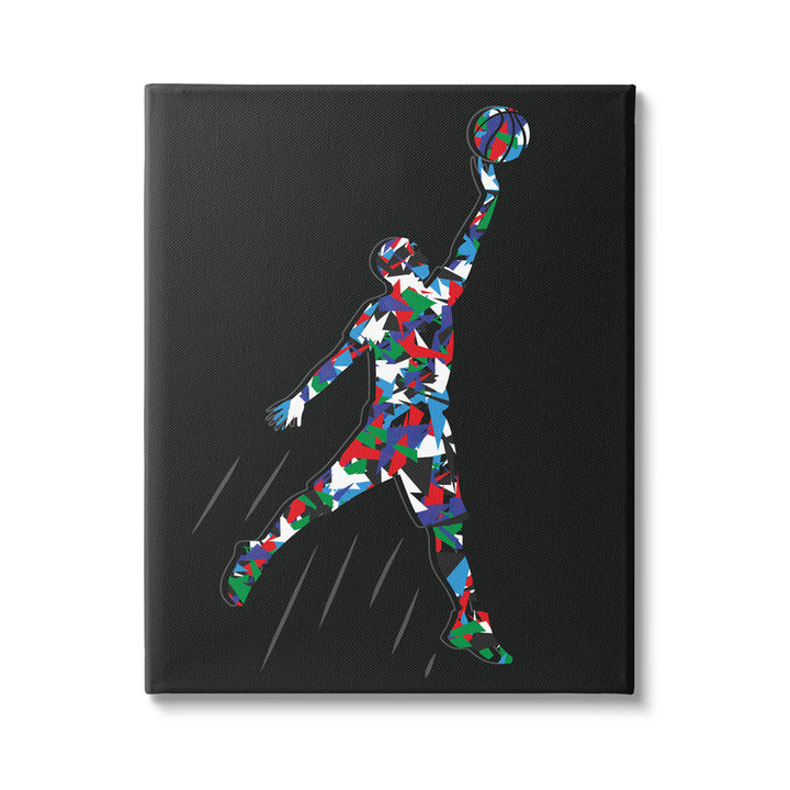 Basketball Player Abstract Pattern Canvas Wall Art By Arrolynn Weiderhold Stupell Industries Size: 48" H x 36" W x 1.5"D