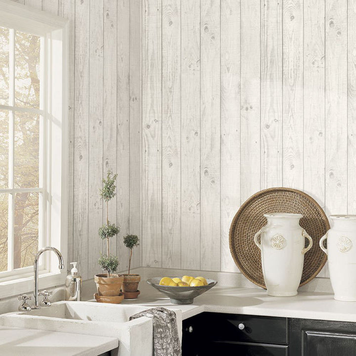 Sergio Barn Board 33' L x 20.5" W Matte Wallpaper Roll Union Rustic Color: Light Gray