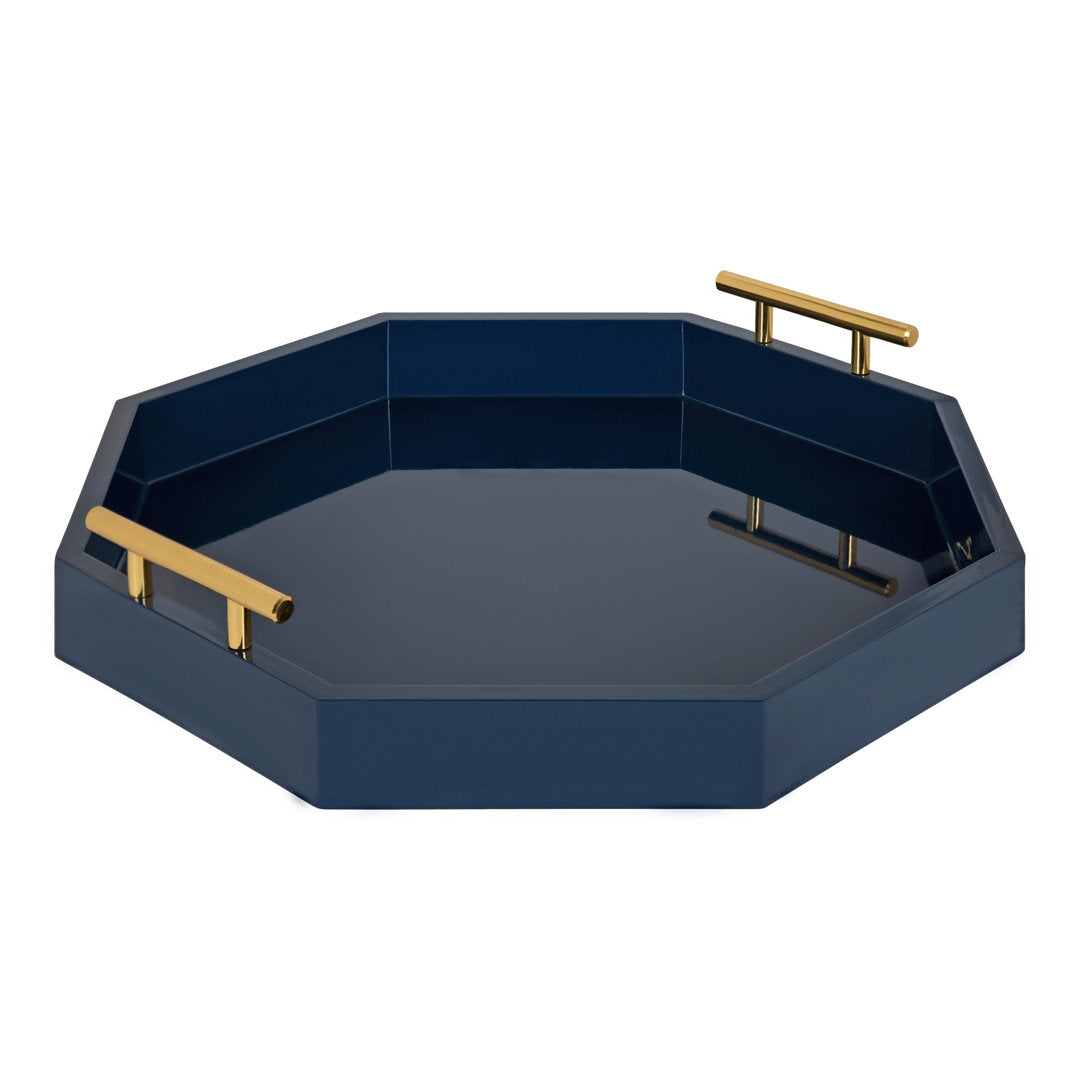 Norvan Ottoman/Coffee Table Tray Everly Quinn Color: Navy Blue