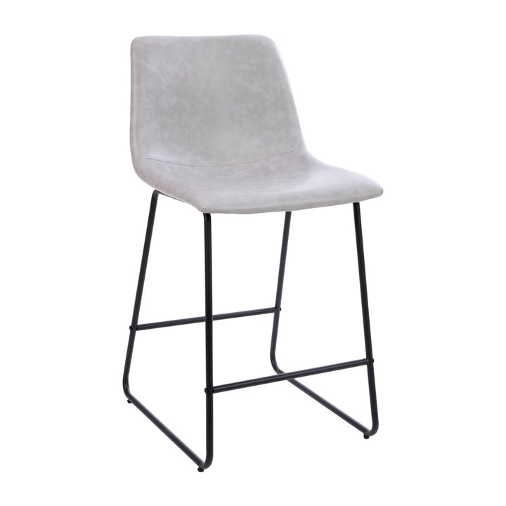 Liekele Upholstered Counter Height Modern Dining Stools by Flash Furniture (Set of 2) Ivy Bronx Seat Height: Counter Stool (24” Seat Height), Upholstery: Light Gray Faux Leather