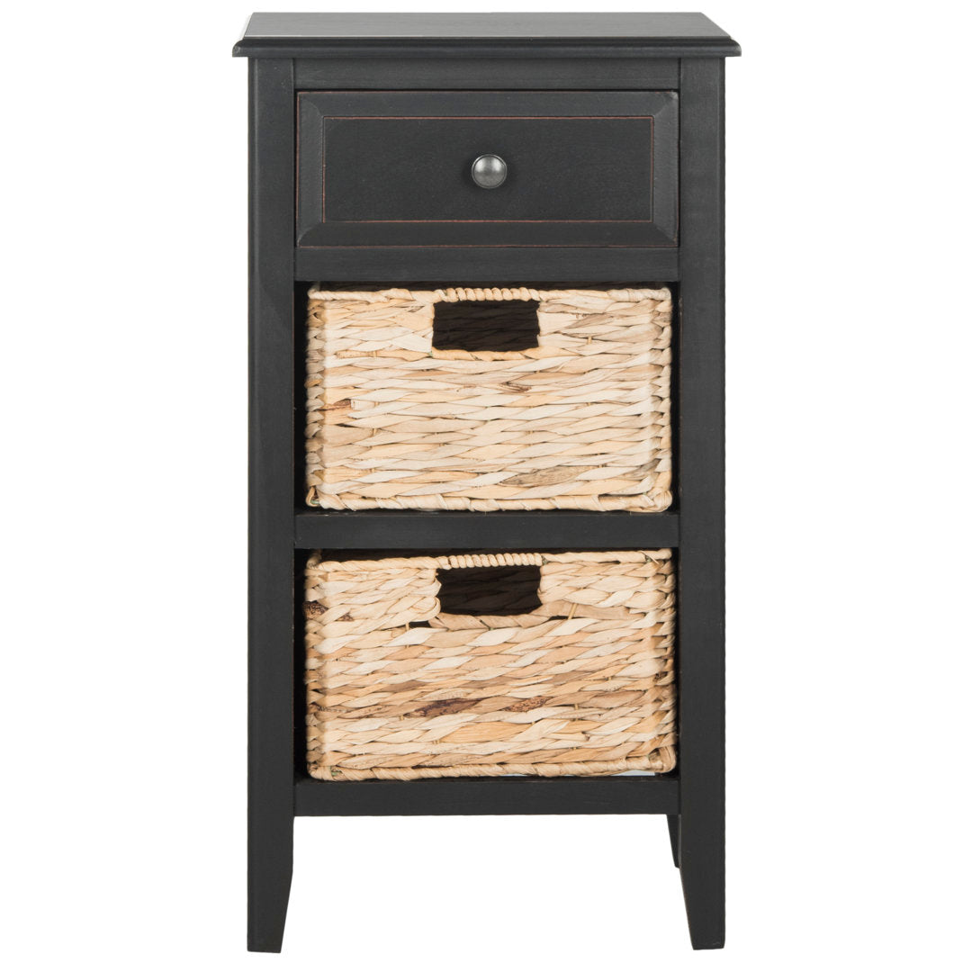 Santa Cruz End Table with Storage Breakwater Bay Color: Distressed Black
