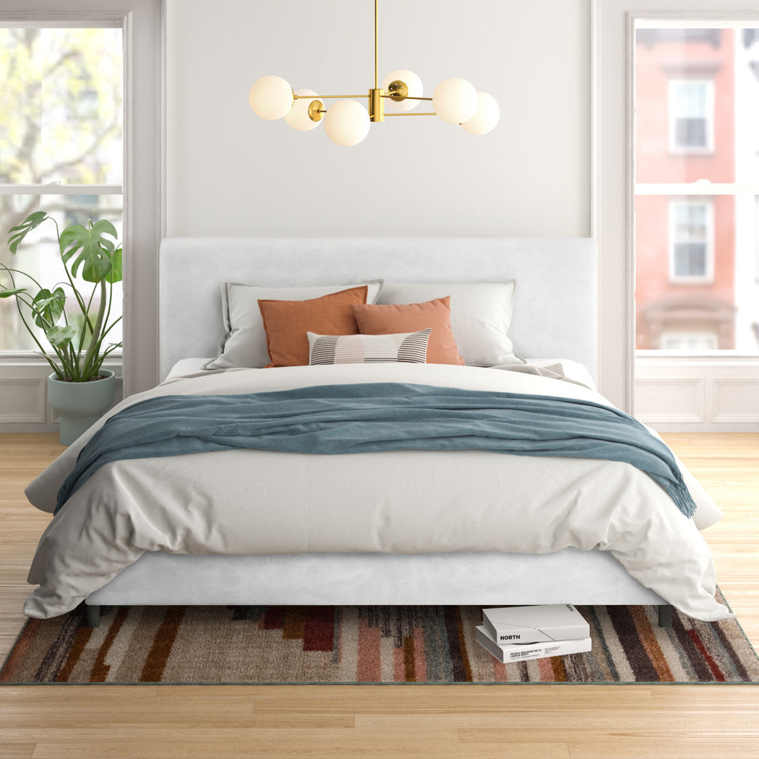 Pyburn Upholstered Low Profile Platform Bed Mercury Row® Color: Classic White Velvet Size: Twin