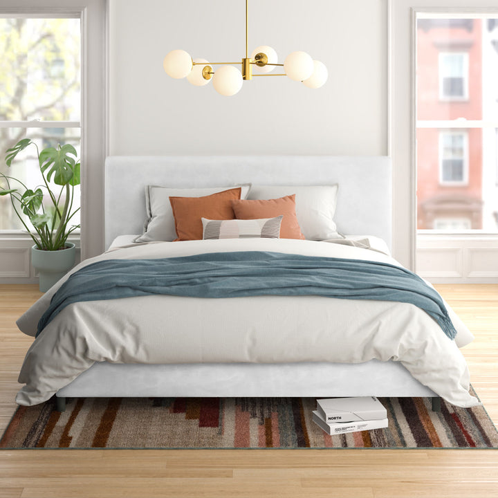Pyburn Upholstered Low Profile Platform Bed Mercury Row® Color: Classic White Velvet Size: Twin