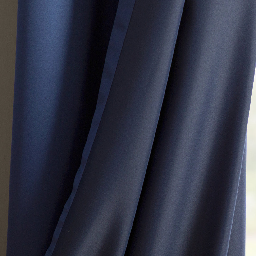 Wayfair Basics Room Darkening Grommet Curtain Panel Wayfair Basics® Curtain Color: Navy Size per Panel: 40" W x 63" L