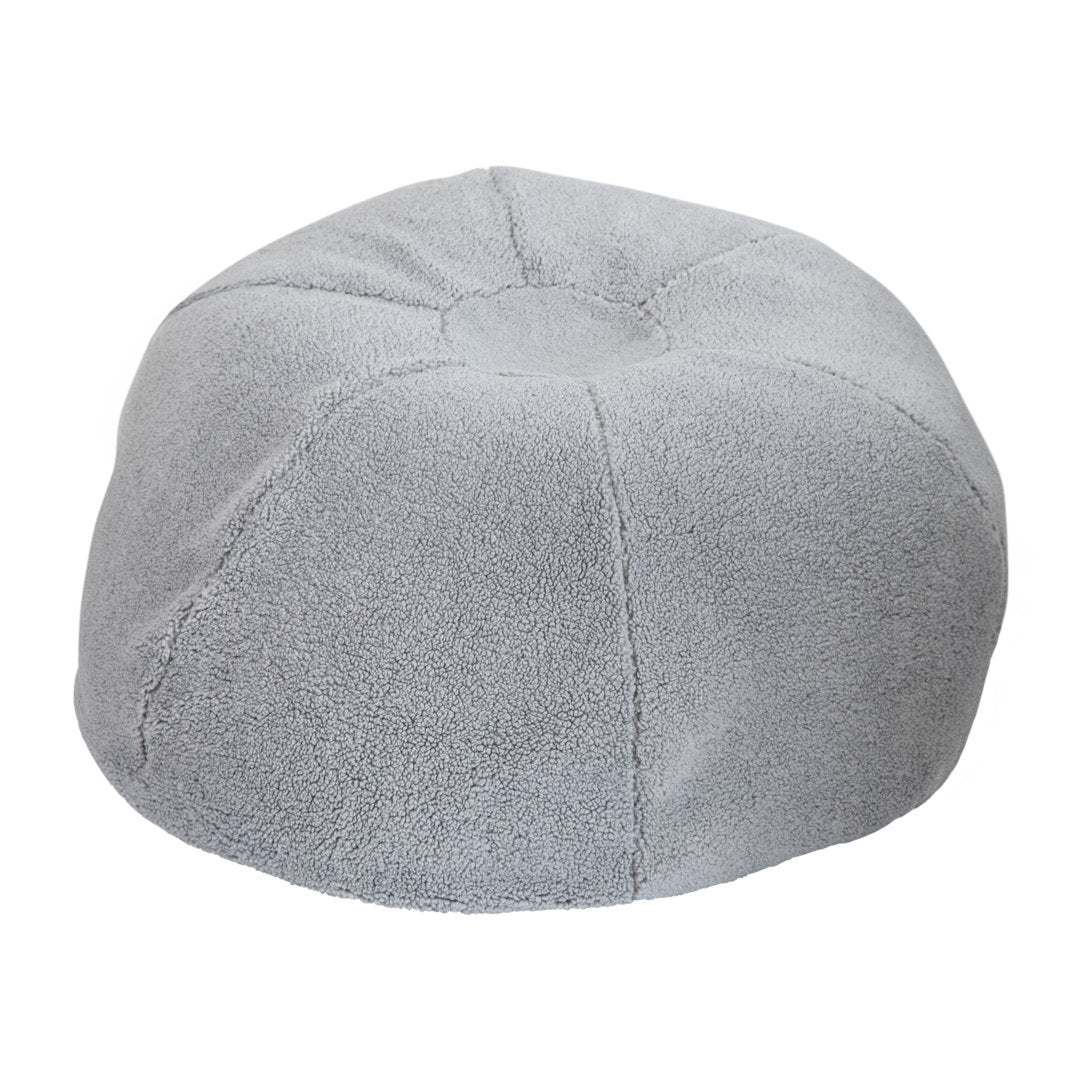 Classic Refillable Cotton Bean Bag Chair Mack & Milo™ Size: Large Body Fabric: Gray Sherpa Cotton Twill
