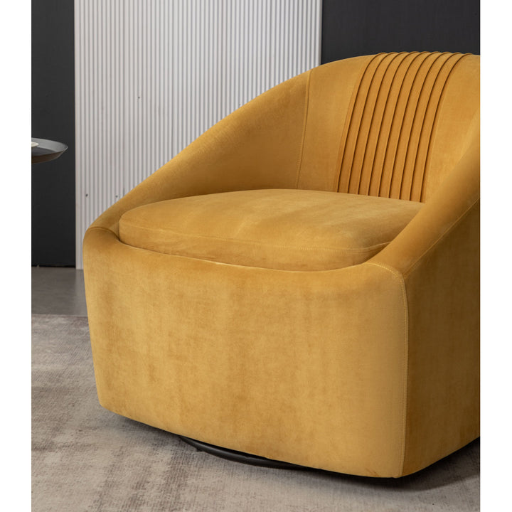 Arrun 28" W Velvet Swivel Barrel Chair (Set of 2) Wade Logan® Fabric: Yellow Velvet