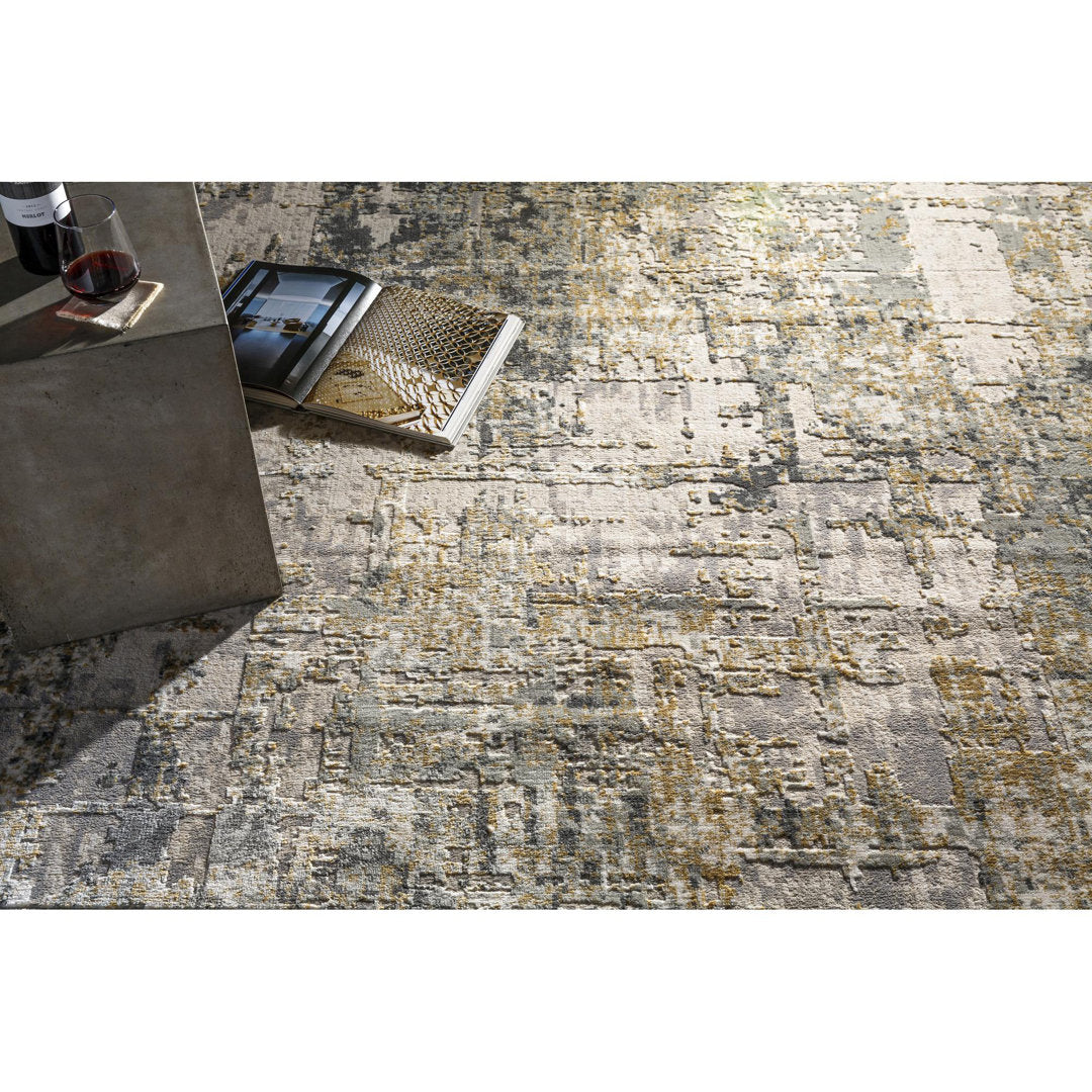 Maddux Abstract Machine Woven Gray/White/Tan Area Rug Trent Austin Design® Rug Size: Rectangle 2' x 3'