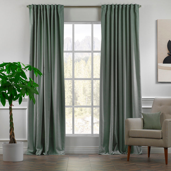 Extra wide x Extra Long Custom Made Decorative Single Panel Lilijan Home & Curtain Curtain Color: Leaf Green Size per Panel: 100" W x 204" L
