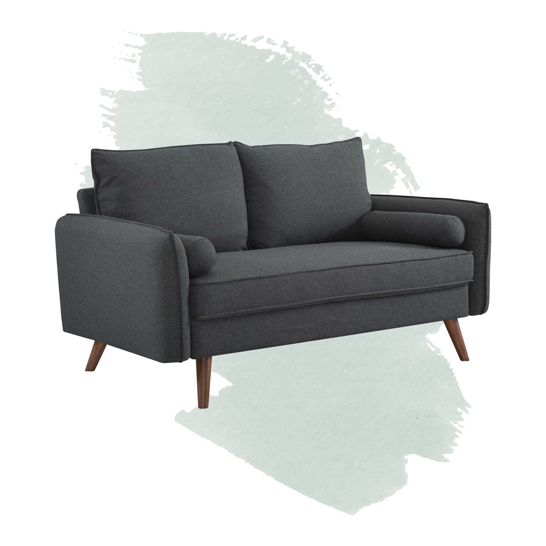 Modway Revive Upholstered Fabric Loveseat Modway Upholstery Color: Gray Performance Velvet